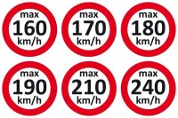 EICHNER Aufkleber-Set Geschwindigkeit, rot/weiß, 6x 100 St.