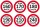 EICHNER Aufkleber-Set Geschwindigkeit, rot/weiß, 6x 100 St.
