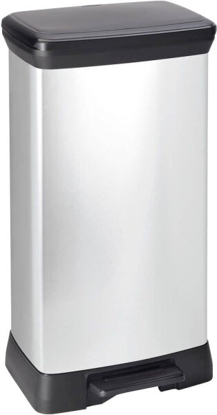 curver DECOBIN SLIM BIN Mülleimer 50,0 l silbermetallic  ( 240643 )
