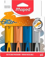 maped FLUO PEPS METALLIC GLITTER  Textmarker farbsortiert, 4 St.