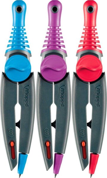 maped Zirkel STOP&SAFE blau, lila oder rot, 1 St.