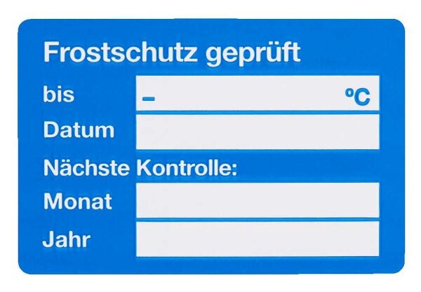 EICHNER Aufkleber Frostschutz geprüft, blau/weiß, 250 St.