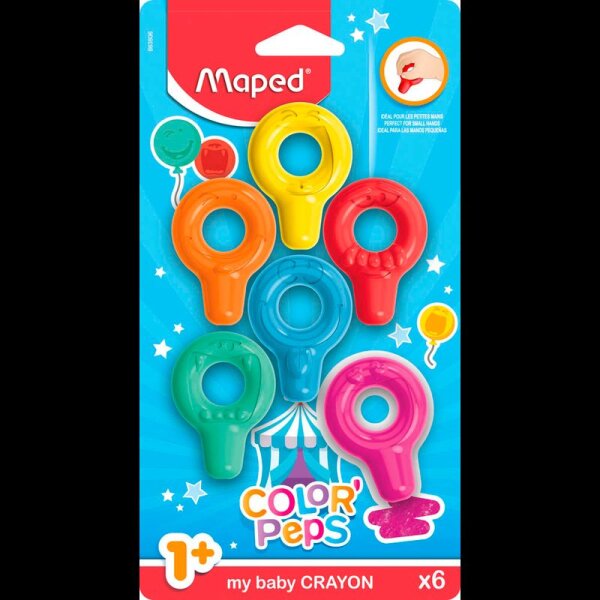 maped COLORPEPS Wachsmalkreiden farbsortiert, 6 St.