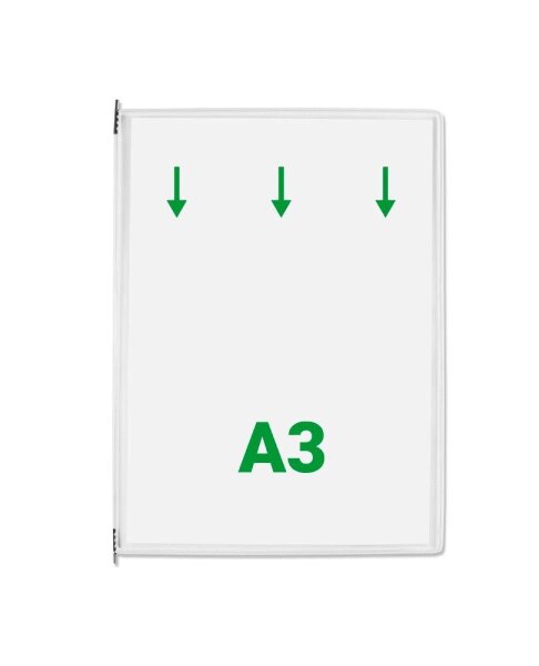 tarifold Sichttafeln DIN A3 weiß, Öffnung oben, 20 St.