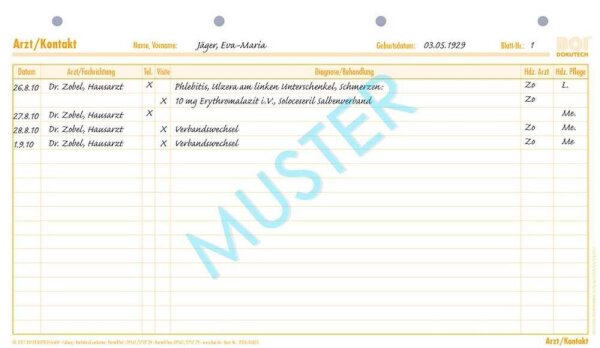 BOI Arzt/Kontakt (A) + (S)  Formulare, 50 St.