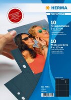 HERMA Fotosichthüllen Fotophan 9x13 cm schwarz genarbt, 10 St.