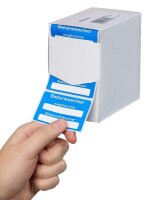 EICHNER Aufkleber Batteriewechsel ausgeführt bei, blau/weiß, 250 St.