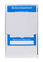 EICHNER Aufkleber Batteriewechsel ausgeführt bei, blau/weiß, 250 St.