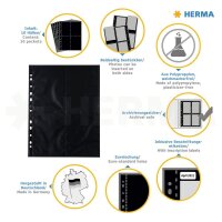 HERMA Fotosichthüllen Fotophan 10x15 cm schwarz genarbt, 10 St.