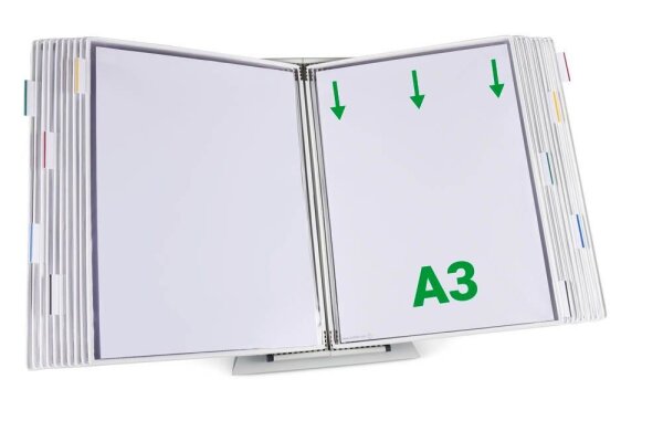 tarifold Sichttafelsystem 433202 DIN A3 weiß mit 20 St. Sichttafeln, 1 St.