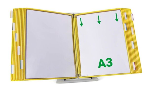 tarifold Sichttafelsystem 433204 DIN A3 gelb mit 20 St. Sichttafeln, 1 St.