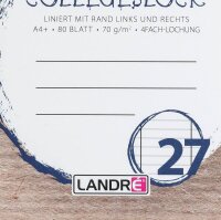 LANDRÉ® Collegeblock Recycling Lineatur 27 liniert DIN A4 Innen- und Außenrand  ( 400146722 )