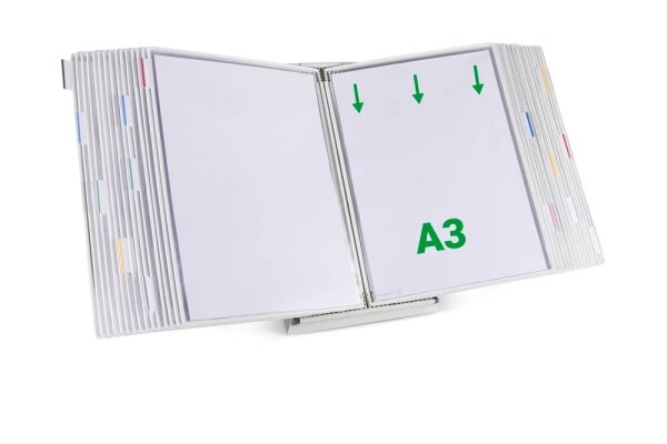 tarifold Sichttafelsystem 433302 DIN A3 weiß mit 30 St. Sichttafeln, 1 St.