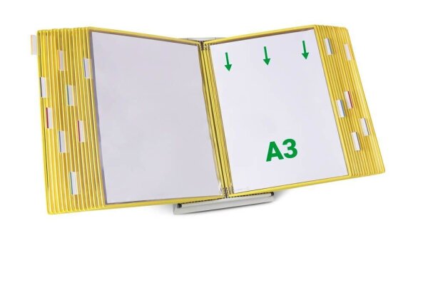 tarifold Sichttafelsystem 433304 DIN A3 gelb mit 30 St. Sichttafeln, 1 St.