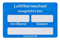 EICHNER Aufkleber Luftfilter-Wechsel ausgeführt bei,...