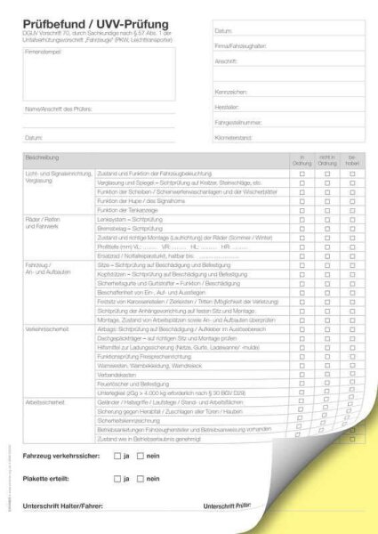 EICHNER Prüfbefund Formularbuch, 1 Block