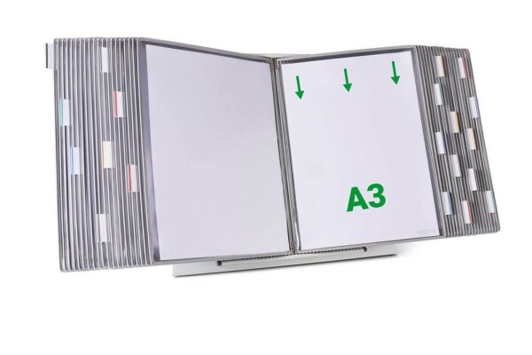 tarifold Sichttafelsystem 433400 DIN A3 grau mit 40 St. Sichttafeln, 1 St.