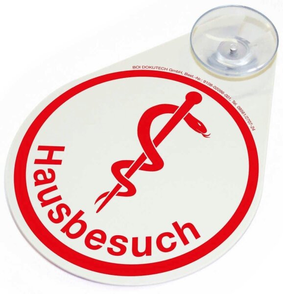 BOI Hinweisschild "Hausbesuch" Tropfen 8,0 x 11,0 cm, 1 St.