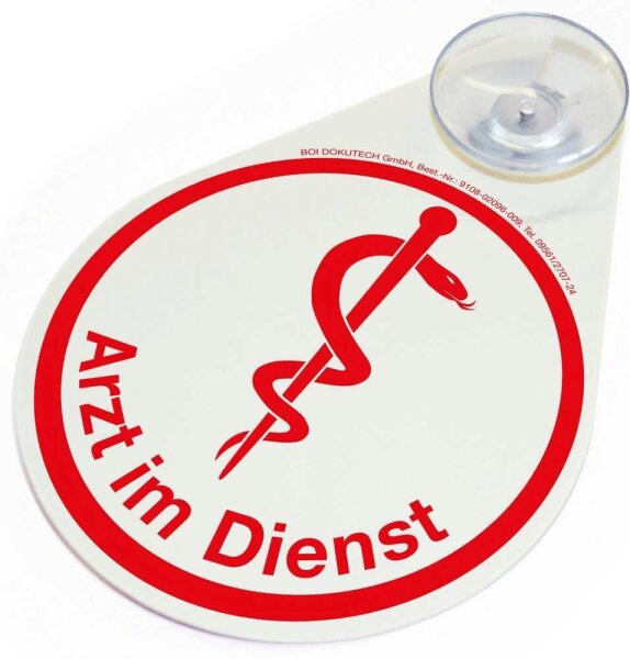 BOI Hinweisschild "Arzt im Dienst" Tropfen 8,0 x 11,0 cm, 1 St.