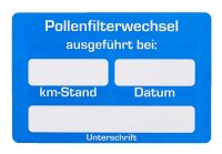 EICHNER Aufkleber Pollenfilter-Wechsel ausgeführt...