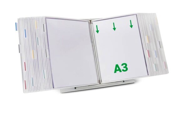 tarifold Sichttafelsystem 433402 DIN A3 weiß mit 40 St. Sichttafeln, 1 St.