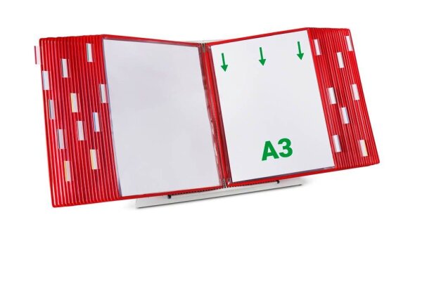 tarifold Sichttafelsystem 433403 DIN A3 rot mit 40 St. Sichttafeln, 1 St.