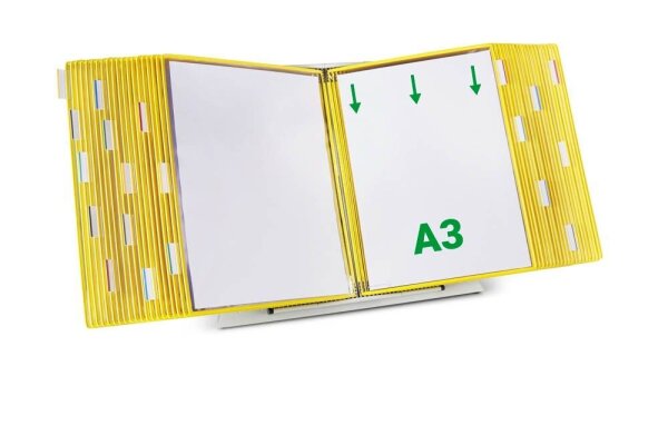 tarifold Sichttafelsystem 433404 DIN A3 gelb mit 40 St. Sichttafeln, 1 St.