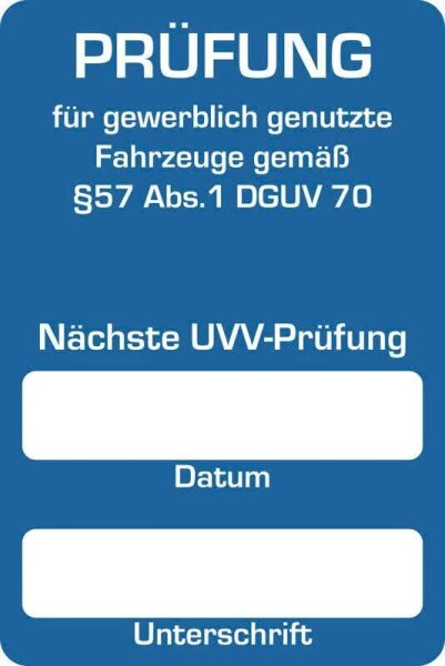 EICHNER Aufkleber Nächste UVV-Prüfung, blau/weiß, 250 St.
