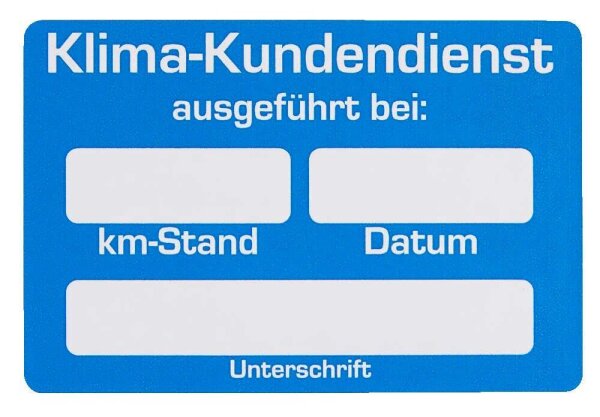 EICHNER Aufkleber Klima-Kundendienst ausgeführt bei, blau/weiß, 250 St.