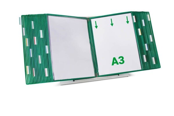 tarifold Sichttafelsystem 433405 DIN A3 grün mit 40 St. Sichttafeln, 1 St.