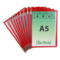 tarifold Sichttafeln DIN A5 rot, Öffnung oben, 20 St.