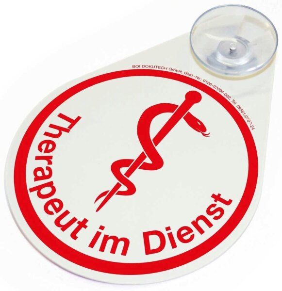 BOI Hinweisschild "Therapeut im Dienst" Tropfen 8,0 x 11,0 cm, 1 St.