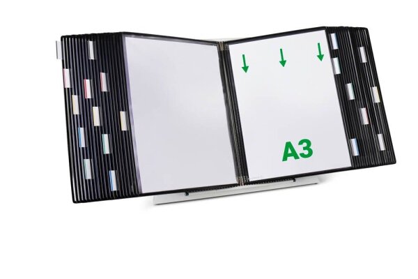 tarifold Sichttafelsystem 433407 DIN A3 schwarz mit 40 St. Sichttafeln, 1 St.