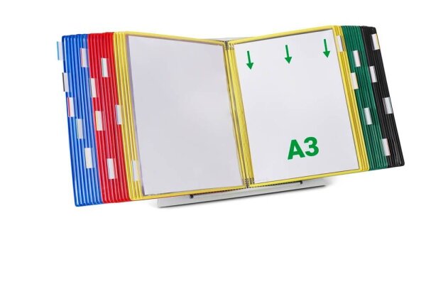 tarifold Sichttafelsystem 433409 DIN A3 farbsortiert mit 40 St. Sichttafeln, 1 St.