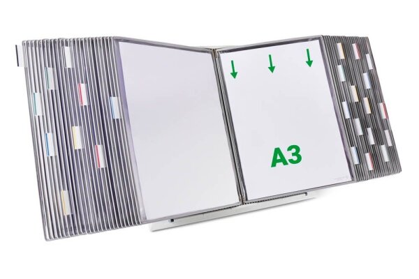tarifold Sichttafelsystem 433500 DIN A3 grau mit 50 St. Sichttafeln, 1 St.