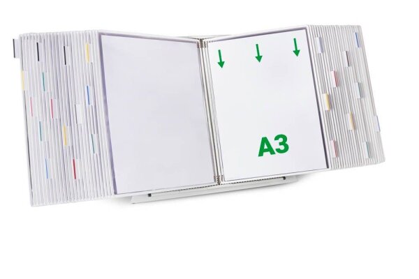 tarifold Sichttafelsystem 433502 DIN A3 weiß mit 50 St. Sichttafeln, 1 St.