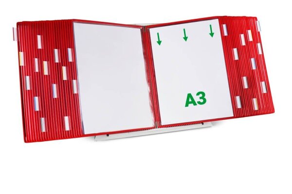 tarifold Sichttafelsystem 433503 DIN A3 rot mit 50 St. Sichttafeln, 1 St.