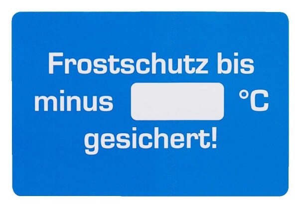 EICHNER Aufkleber Frostschutz bis minus ...ºC gesichert, blau/weiß, 250 St.