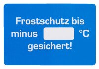 EICHNER Aufkleber Frostschutz bis minus ...ºC...