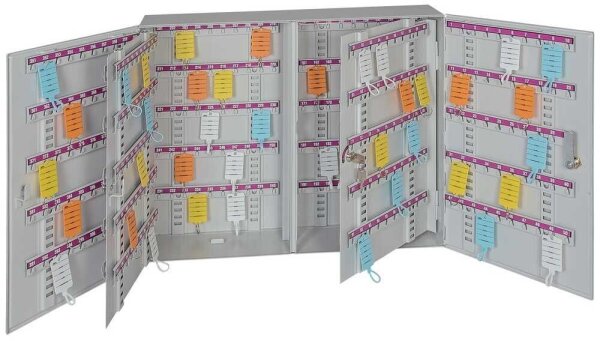EICHNER Schlüsselkasten lichtgrau mit 400 Haken, Zylinderschloss, 60,5 x 53,0 x 14,0 cm, 1 St.