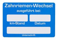 EICHNER Aufkleber Zahnriemen-Wechsel ausgeführt bei,...