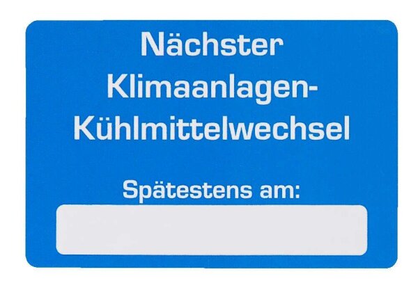 EICHNER Aufkleber Nächster Klimaanlagen-Kühlmittelwechse, blau/weiß, 250 St.