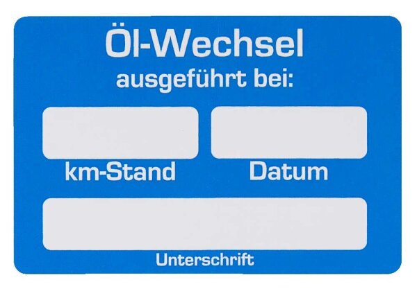 EICHNER Aufkleber Ölwechsel ausgeführt, blau/weiß, 250 St.