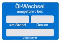 EICHNER Aufkleber Ölwechsel ausgeführt,...