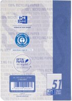OXFORD Schulhefte Recycling Lineatur 51 liniert DIN A6 ohne Rand, 32 Blatt, 1 St.