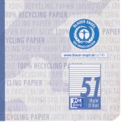 OXFORD Schulhefte Recycling Lineatur 51 liniert DIN A6 ohne Rand, 32 Blatt, 1 St.