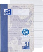 OXFORD Schulhefte Recycling Lineatur 51 liniert DIN A6 ohne Rand, 32 Blatt, 1 St.