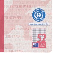 OXFORD Schulhefte Recycling Lineatur 52 kariert DIN A6 ohne Rand, 32 Blatt, 1 St.