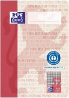 OXFORD Schulhefte Recycling Lineatur 52 kariert DIN A6 ohne Rand, 32 Blatt, 1 St.