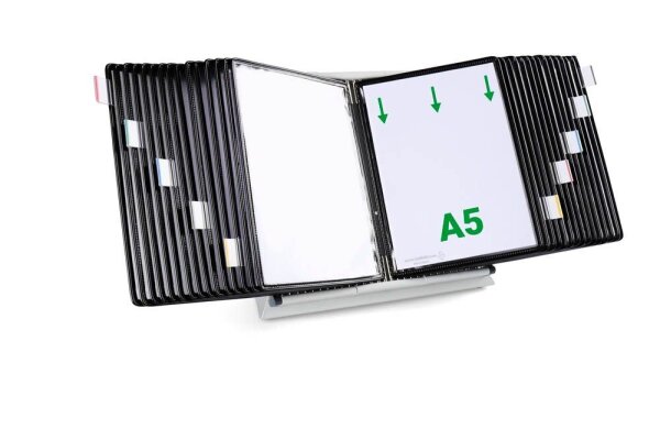 tarifold Sichttafelsystem 435307 DIN A5 schwarz mit 30 St. Sichttafeln, 1 St.
